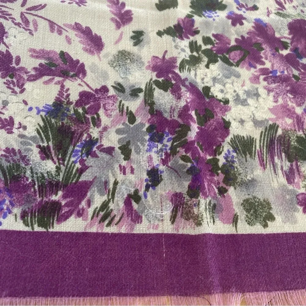 Challis Pheasant Print Equestrian Style Raw Hem Square Scarf